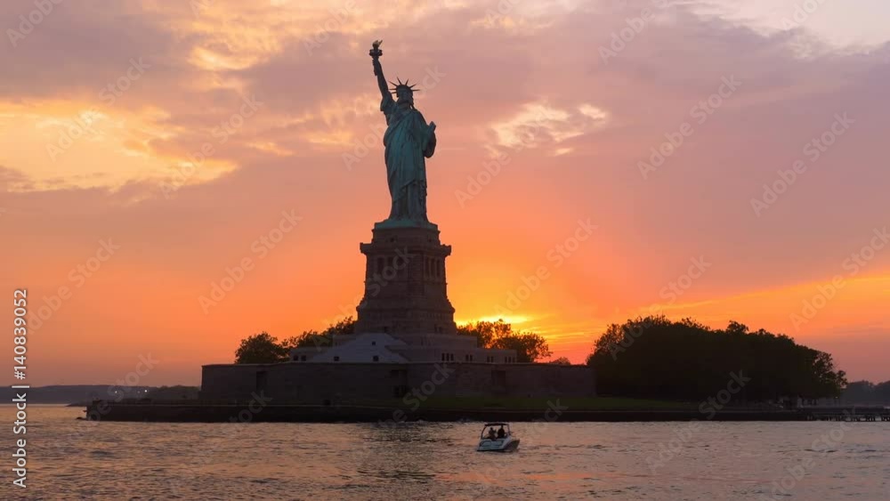 Statue of Liberty New York With Sun Setting Behind Statue of Liberty New York With Sun Setting Behind