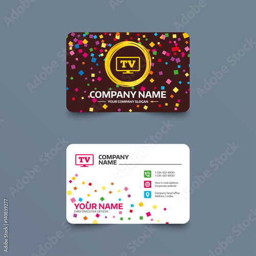 Widescreen TV sign icon. Television set symbol.