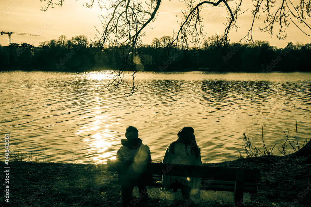 lovers on a lake in hamburge lovers on a lake in hamburge