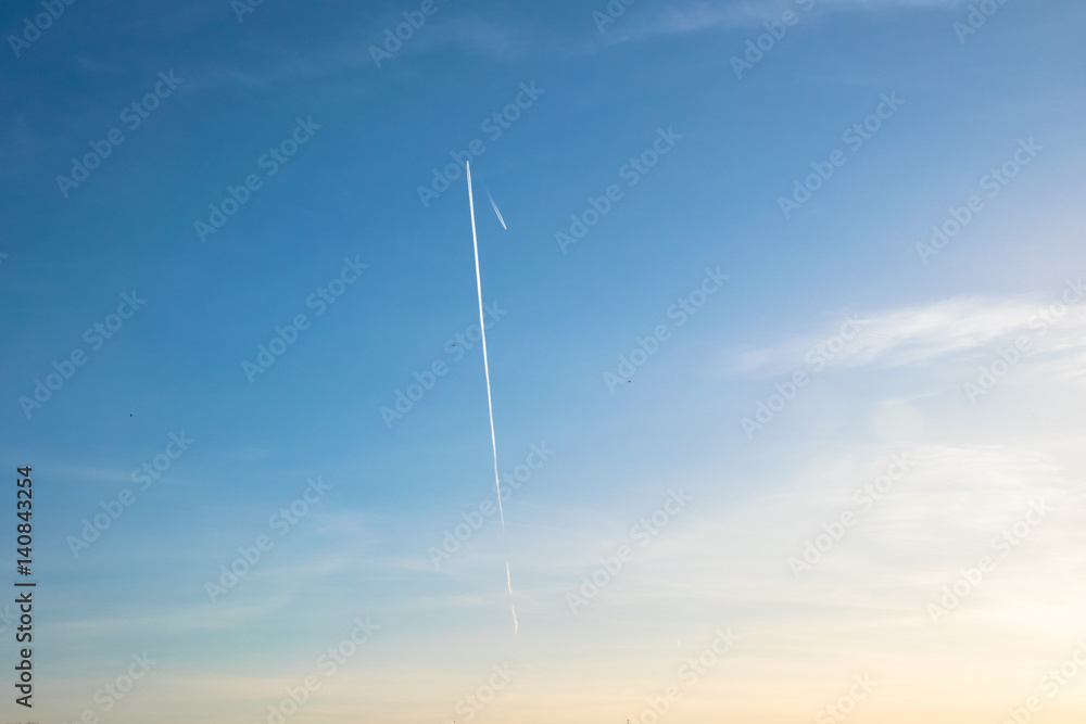 amazing sunset in hamburg city