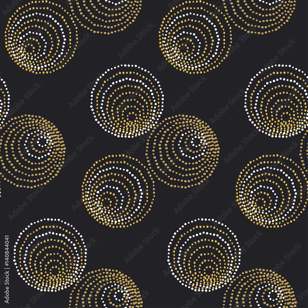 Concept seamless luxury pattern with dots and lines for header, card, background, invitation. decorative stylized dot vector illustration on black background. Concept seamless luxury pattern with dots and lines for header, card, background, invitation. decorative stylized dot vector illustration on black background.