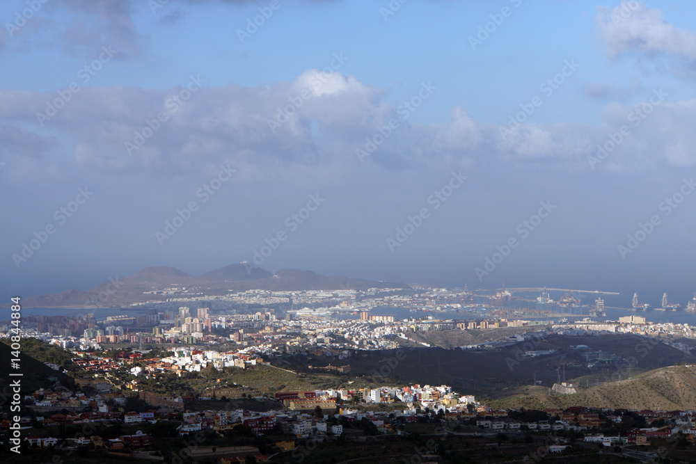 Blick vom Pico de Bandama auf Las Palmas de Gran Canaria