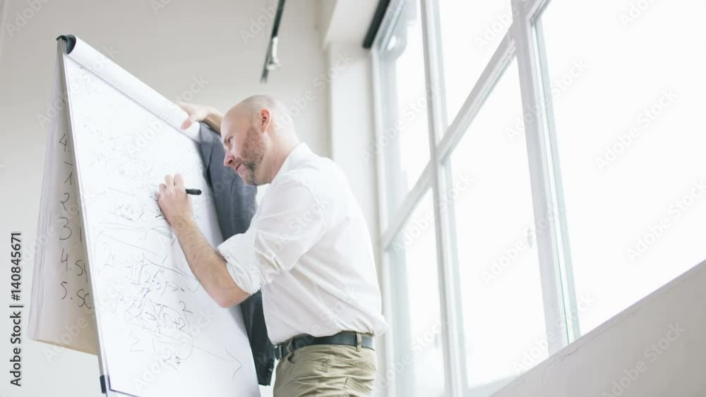 Bald Middle-Aged Mathematician Bending Over a Board Bald Middle-Aged Mathematician Bending Over a Board