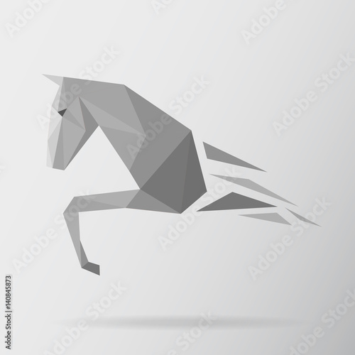 Horse animal low poly design. Triangle vector illustration.