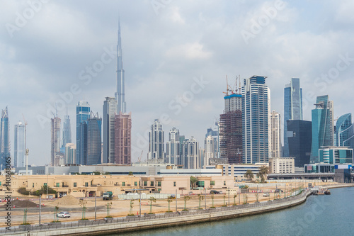Dubai Water Canal skyscrapers view