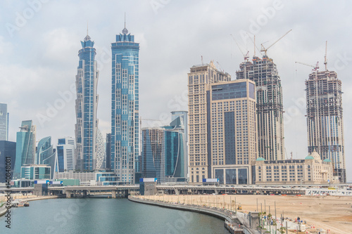 Dubai Water Canal skyscrapers view