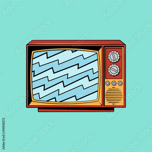 Retro TV vector illustration pop art style