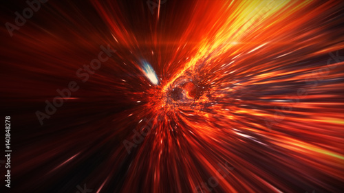 Photography The curvature of space-time in space at the boundary of the event horizon