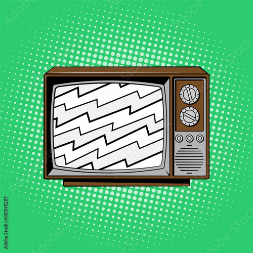 Retro TV vector illustration pop art style