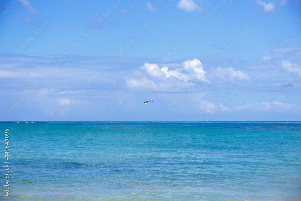 Seascape. Blue sea and sky backgroung