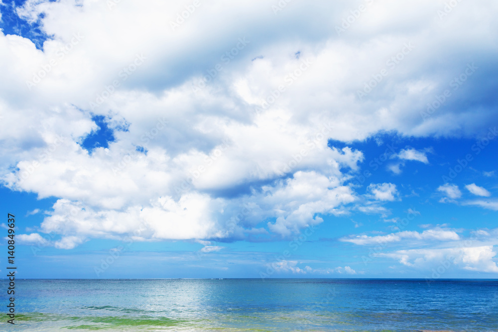 Amazing seascape. Horizon Just bright blue sea and sky