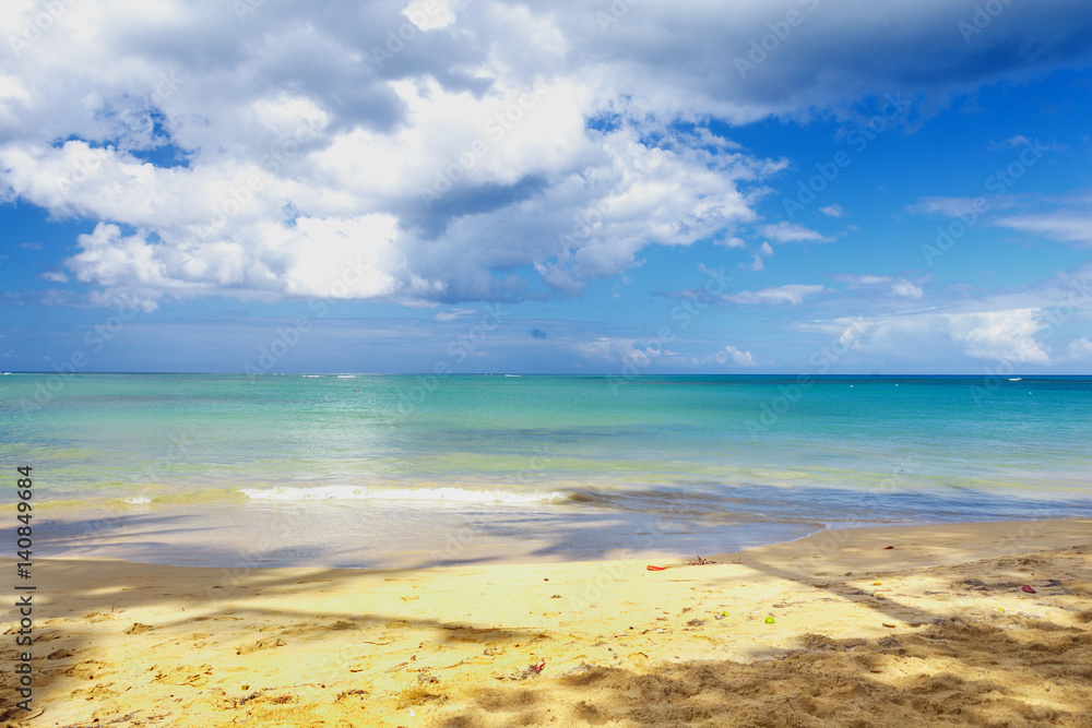 Paradise on Earth. Caribbean empty sandy beach. Paradise on Earth. Caribbean empty sandy beach.