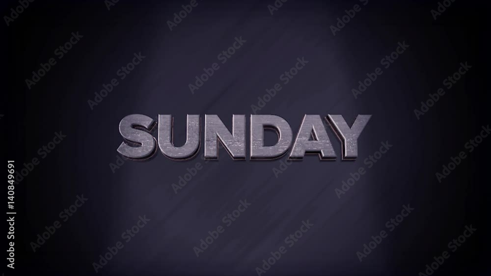 Motion Graphics 3D Animated Movie Text -Sunday Motion Graphics 3D Animated Movie Text -Sunday