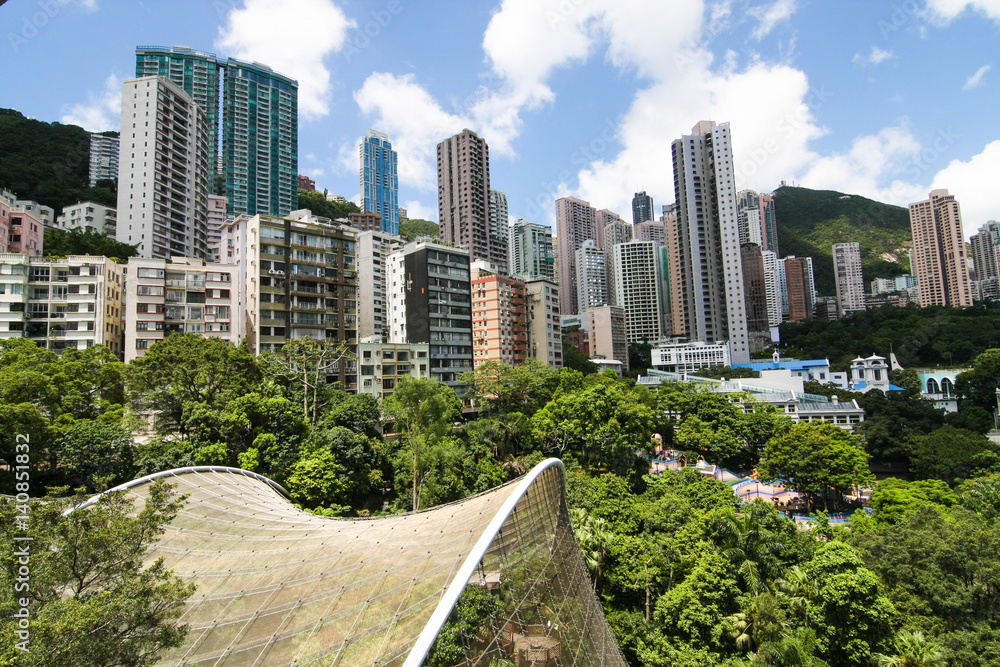 Fototapeta premium Aerial view over hong kong park