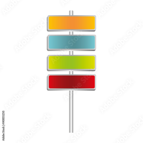 colorful metallic plaque sign post set vector illustration