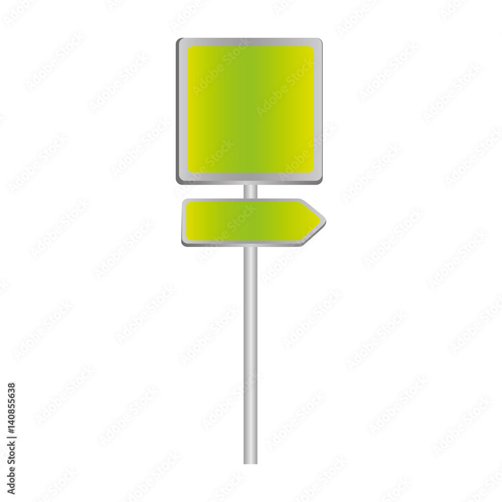 metallic green square shape traffic sign with direction board set vector illustration metallic green square shape traffic sign with direction board set vector illustration