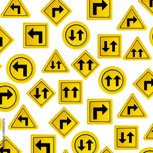 Free Download pattern road traffic sign with arrows set vector illustration - GFXLoad