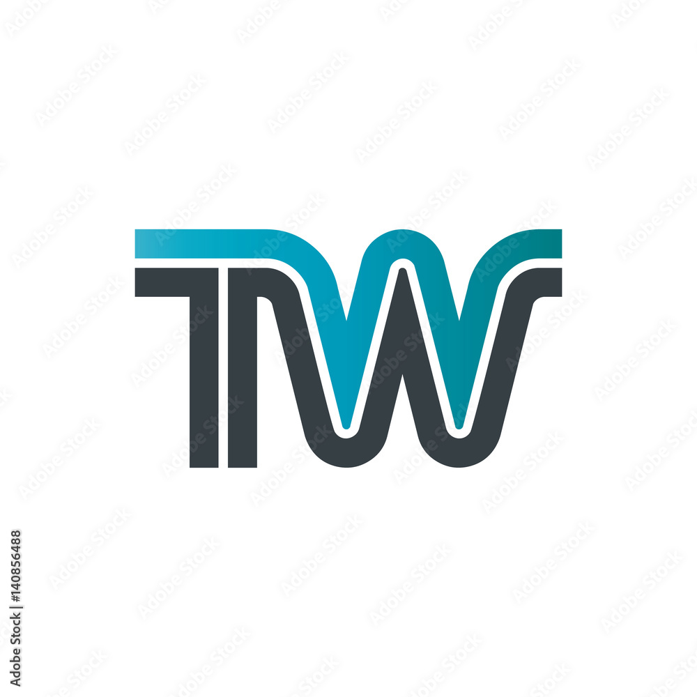 Initial Letter TW Linked Design Logo Initial Letter TW Linked Design Logo