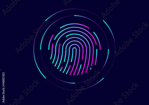 Abstract vector fingerprint icon / symbol