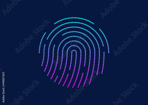 Abstract vector fingerprint icon / symbol