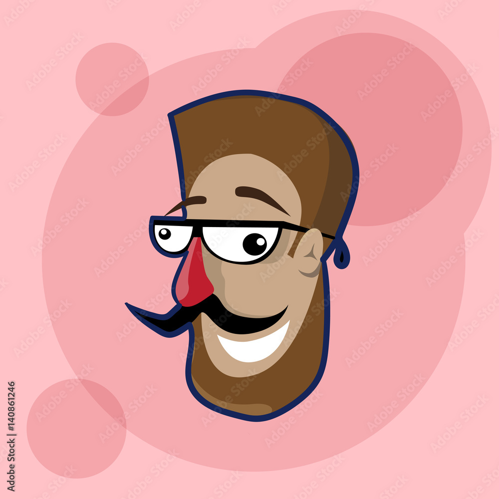 Smiling Face First April Fool Day Happy Holiday Greeting Card Flat Vector Illustration Smiling Face First April Fool Day Happy Holiday Greeting Card Flat Vector Illustration