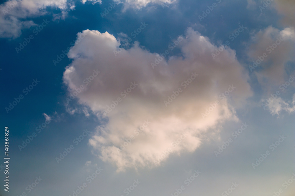 Fototapeta premium white fluffy clouds in the blue sky.