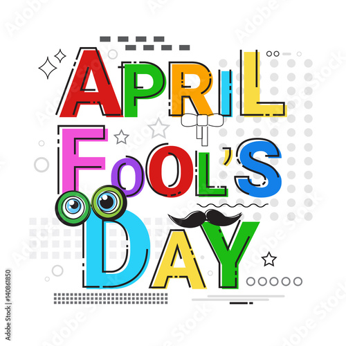 First April Fool Day Happy Holiday Greeting Card Vector Illustration