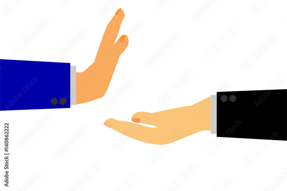 Hand Refuse Something from other Hand, Isolated on White
Hand Refuse Something from other Hand, Isolated on White