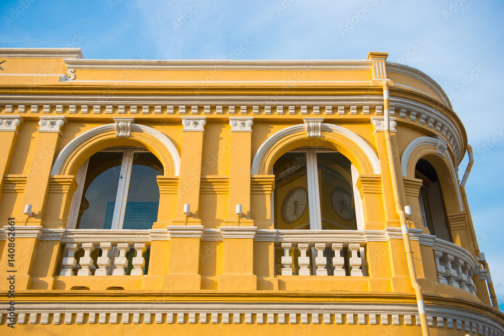 Fototapeta premium Sino-Portuguese architecture of building in Phuket
