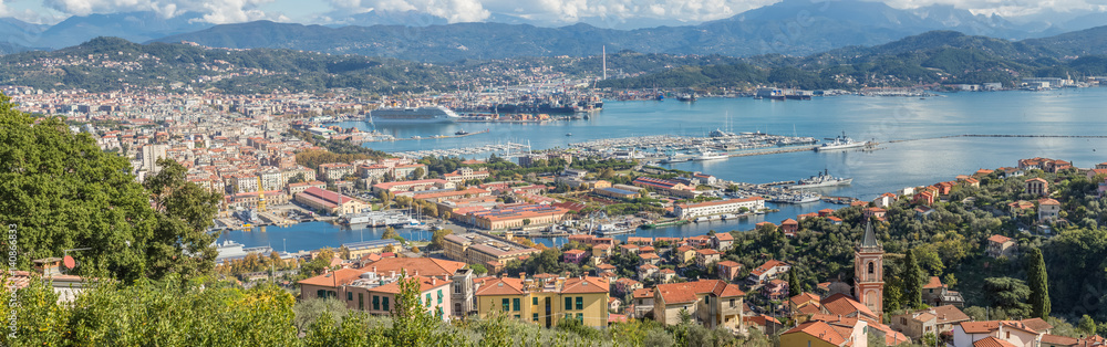  panorama de la Spezia, ville, port et arsenal de Ligurie, Italie