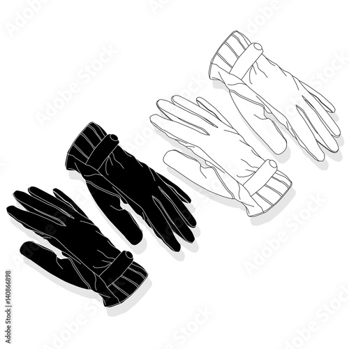 Warm gloves isolated on white background