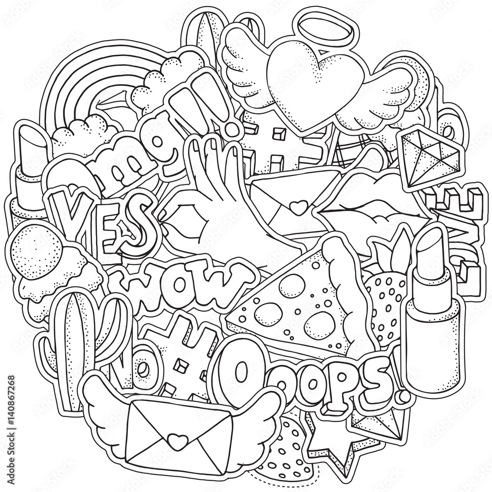 Coloring book page for adult