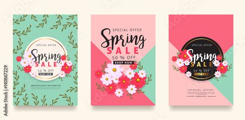 Mothers day sale background poster banner with beautiful colorful flower. Vector illustration.