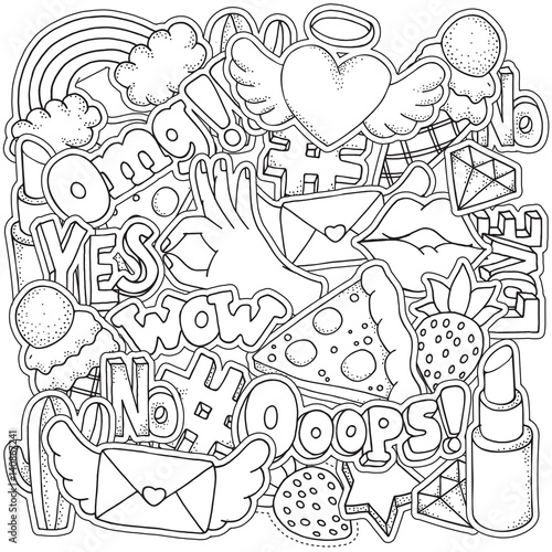 Coloring book page for adult