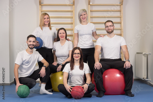 large group people, Physiotherapists chiropractors