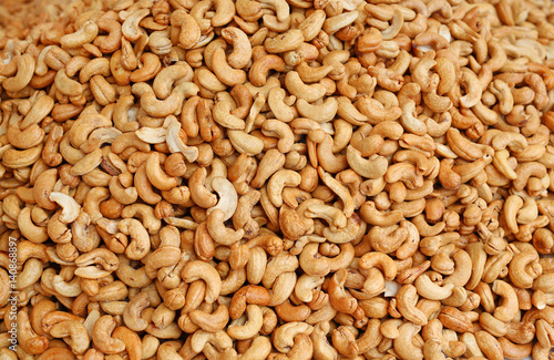 Roasted cashew nuts, top view photo