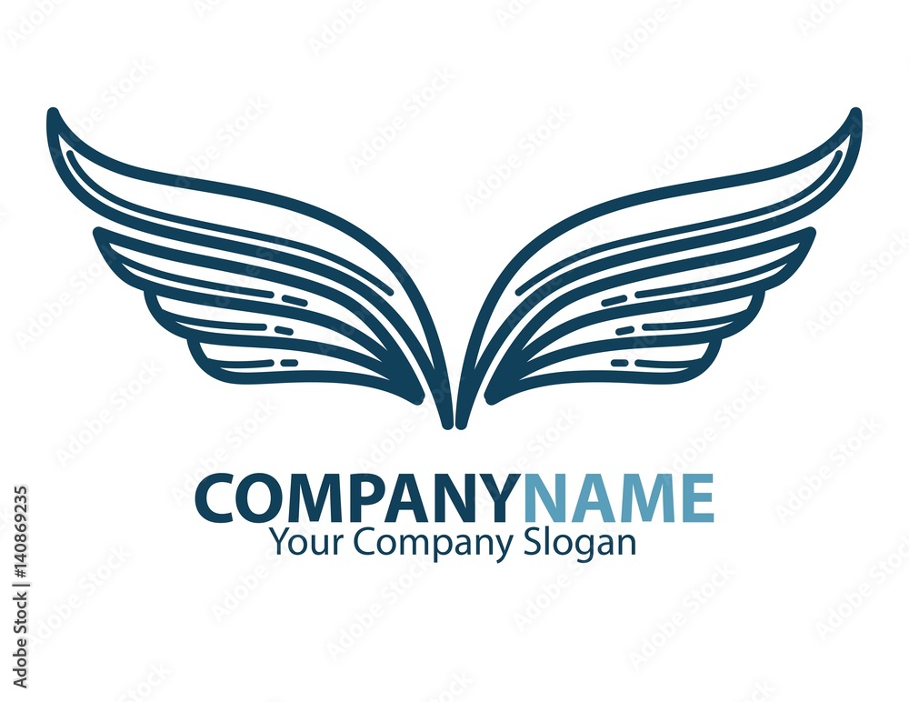 Wings business company or brand vector icon template