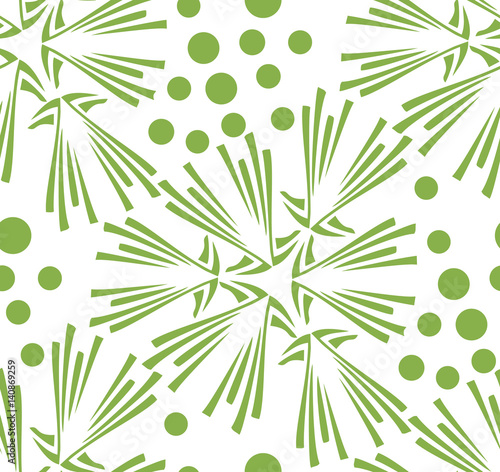 Green floral, dandelion seamless pattern background vector illustration. Spring ecology trendy color 2017, greenery wallpaper design
