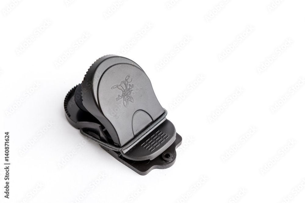 Obraz premium Mousetrap black in plastic and metal on a white background