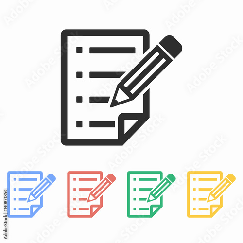 Clipboard pencil - vector icon.