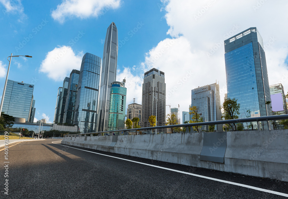 urban traffic with cityscape in city of China.