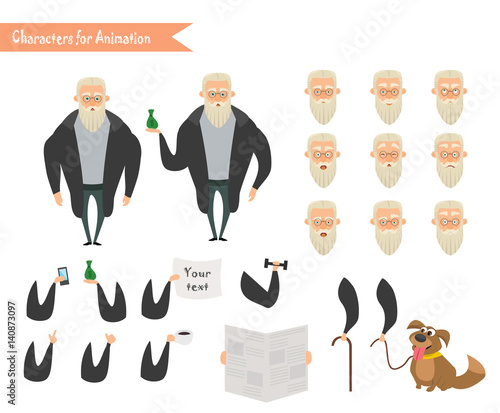 Grandfather character for scenes.