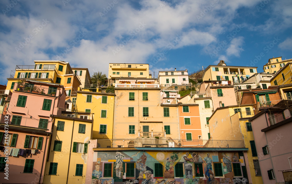Scenic and colorful Cinque terre village in Italy