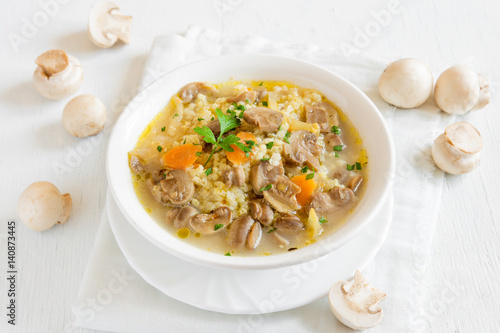 mushroom soup with millet