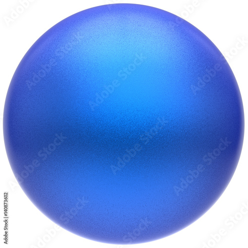 Sphere round blue button ball basic matted cyan circle geometric shape solid figure simple minimalistic atom single drop object blank balloon icon design element. 3D render illustration isolated
