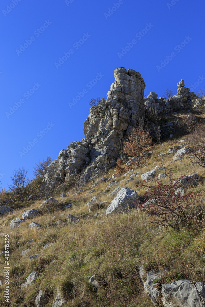 summit peak cliff of mountain in matese park