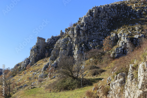 summit peak cliff of mountain in matese park