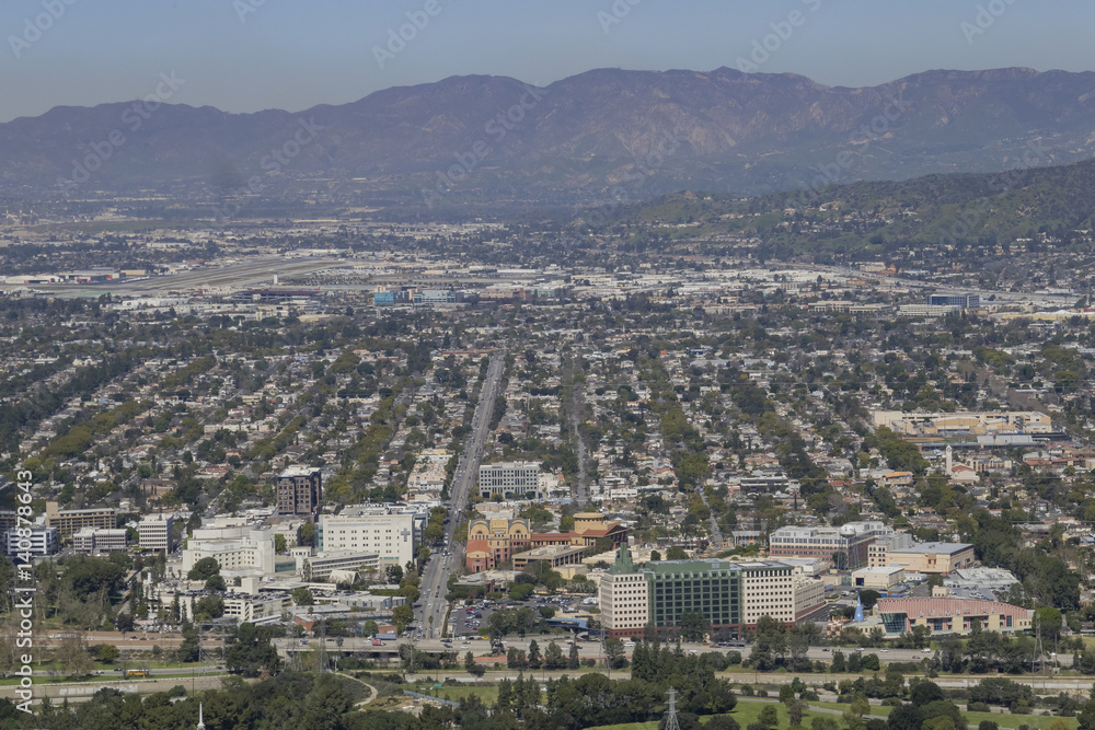 Aerial view of the Burbank aera