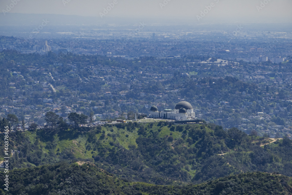Viewing the griffith observatory from top