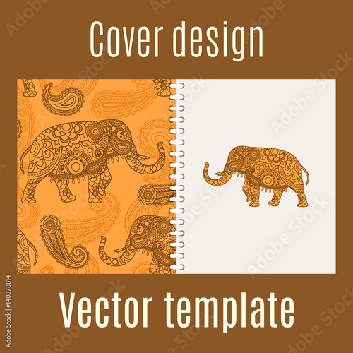 Cover design with indian elephant pattern